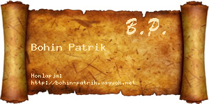 Bohin Patrik névjegykártya